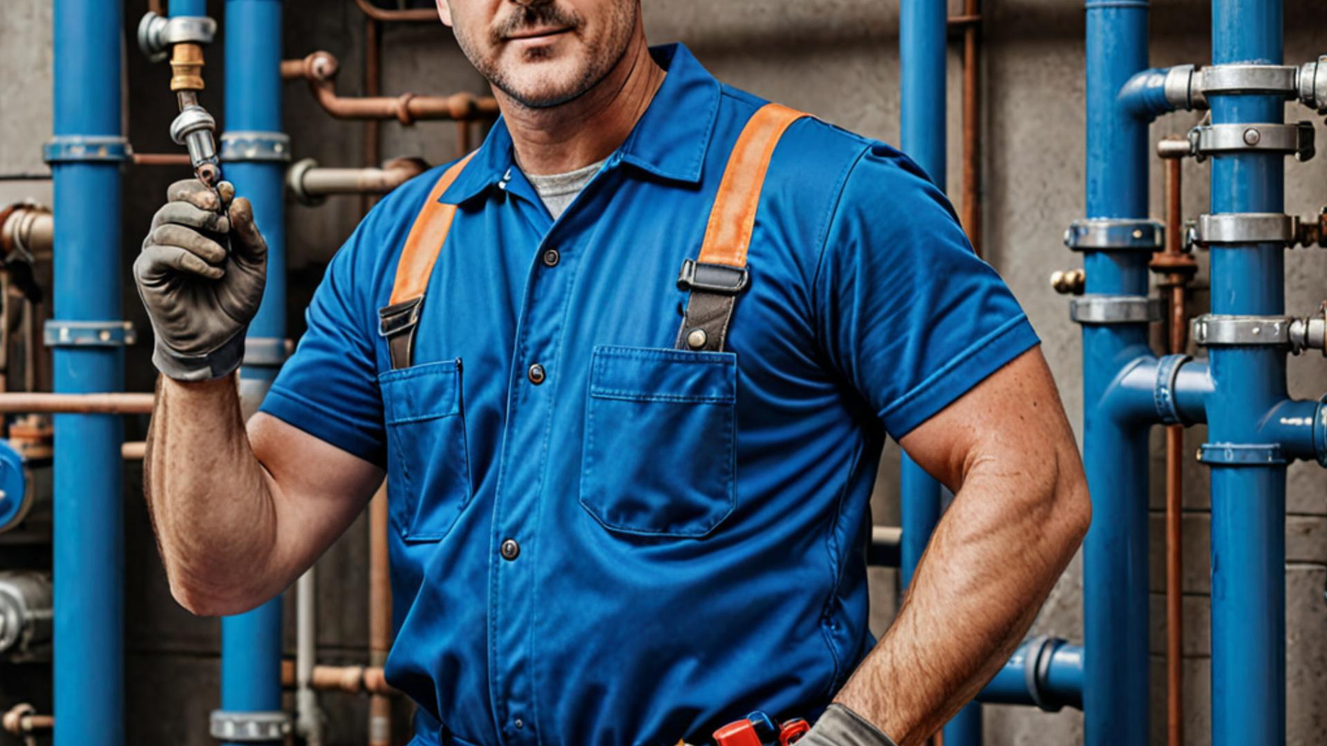 Professional plumber working